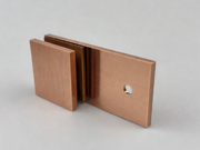 180 Degree Glass to Wall Square Fixed Bracket - Red Copper